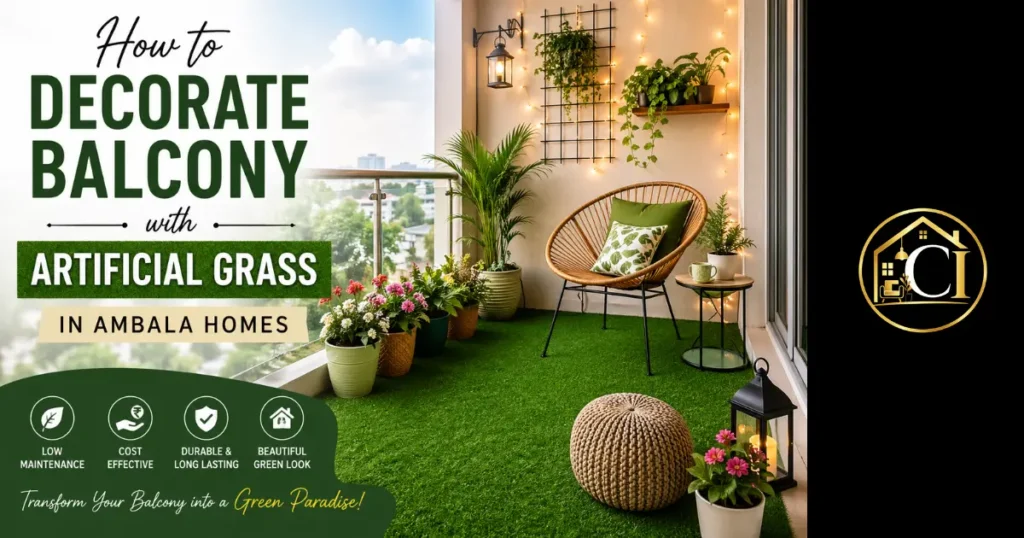 Balcony artificial grass decoration in Ambala