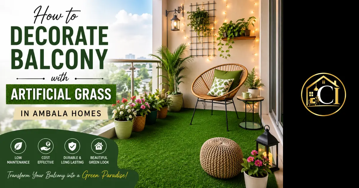 Balcony artificial grass decoration in Ambala