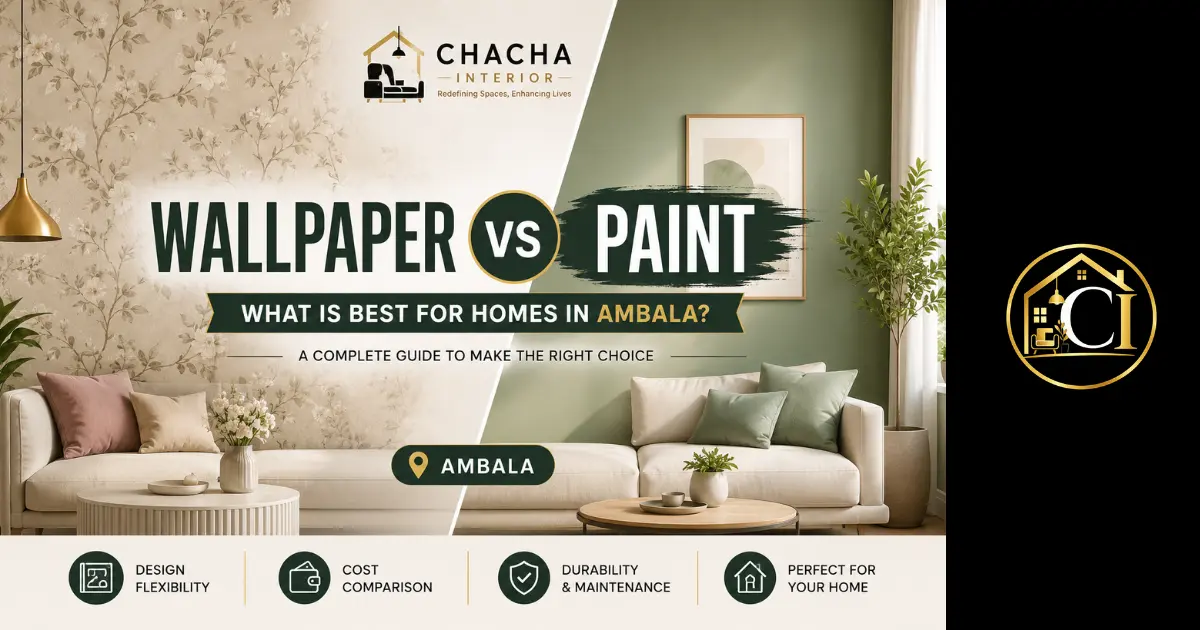 Wallpaper vs Paint – What is Best for Homes in Ambala? 1 Wallpaper vs Paint for Homes in Ambala