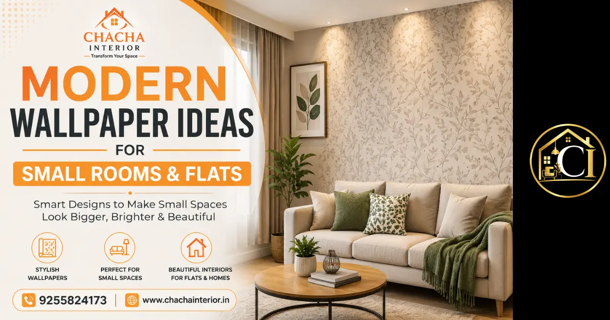 Modern Wallpaper Ideas for Small Rooms & Flats | Chacha Interior 1 Modern Wallpaper Ideas for Small Rooms & Flats Chacha Interior